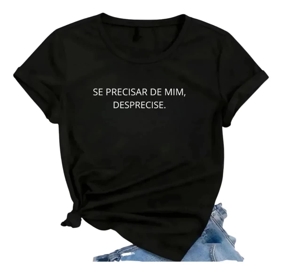 Imagem de Camiseta Feminina 100% Algodão Estampada Frases Tendencia