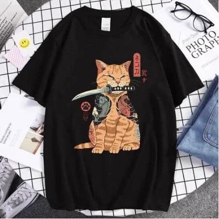Imagem de Camiseta - Unissex Gatinho Katana