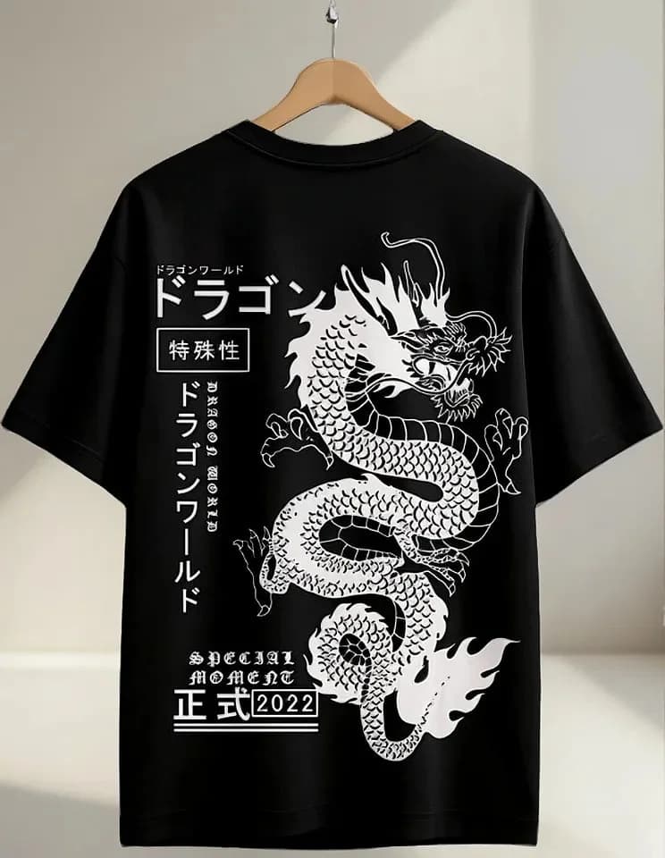 Imagem de Oversized Masculina Streetwear Dragão