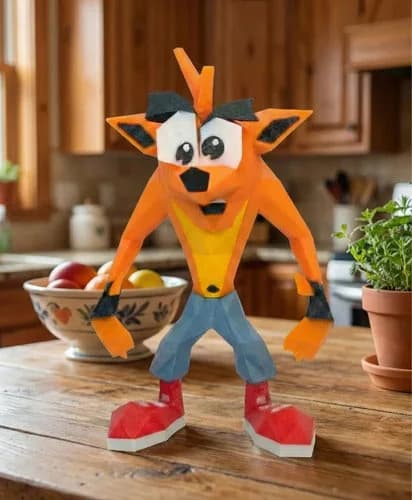 Miniatura 2 de Crash Bandicoot Estátua Retro Ps1 Nostalgia Colecionável Action Figure