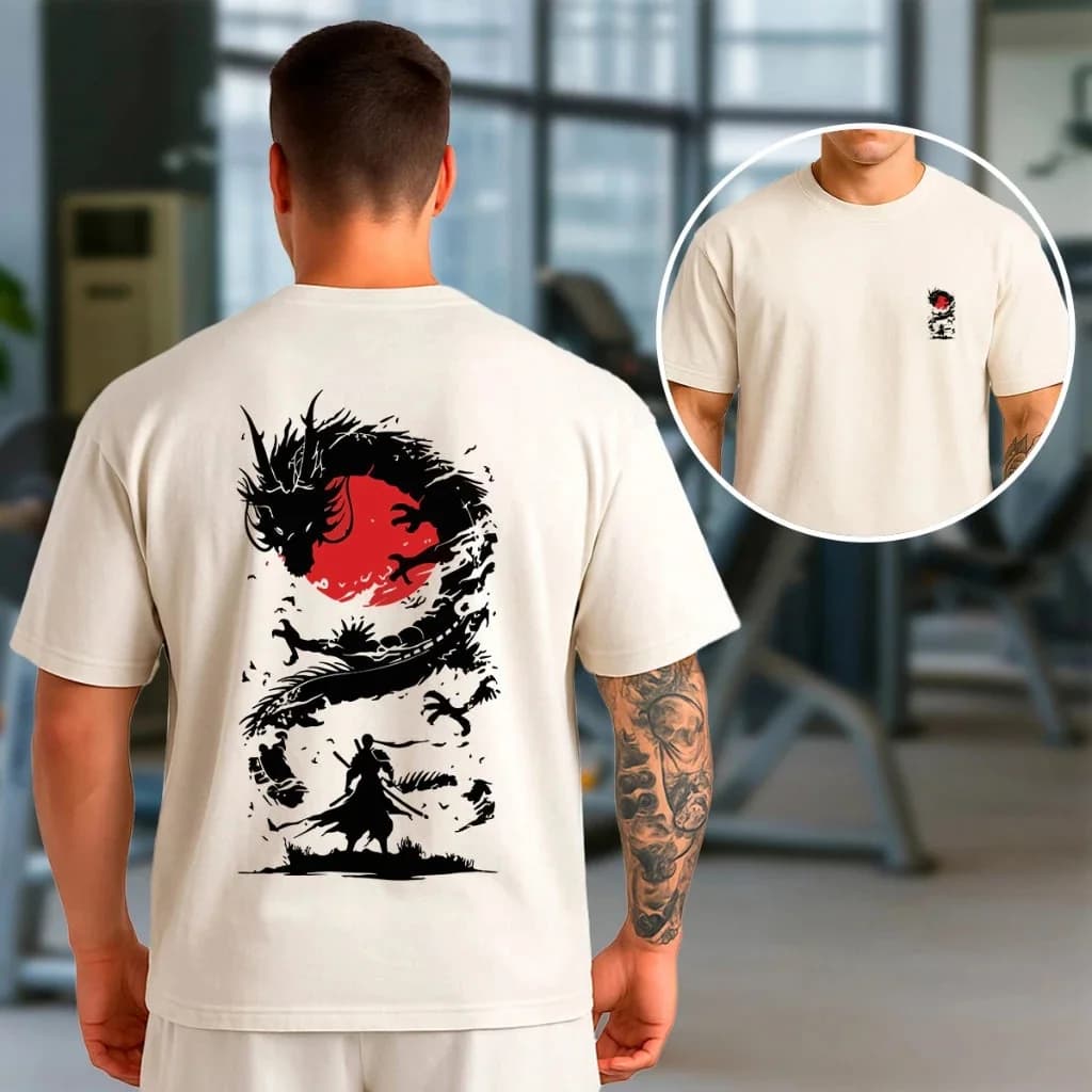 Miniatura 7 de Oversized Samurai e Dragão