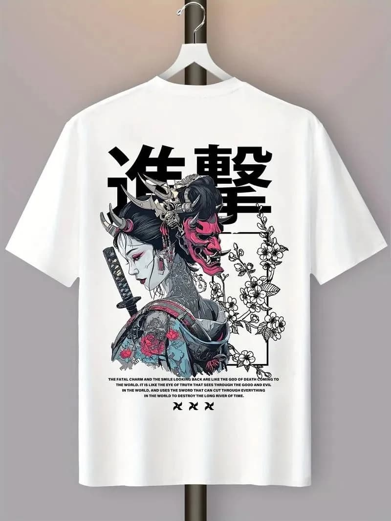 Miniatura 2 de Camiseta Masculina Oversized Streetwear Oni Japonês