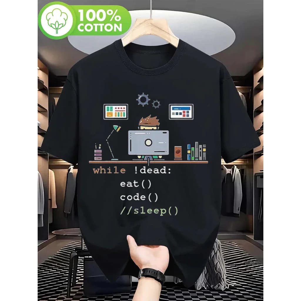 Imagem de Oversized unissex Gato Programador e Código