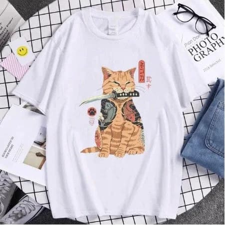 Miniatura 4 de Camiseta - Unissex Gatinho Katana