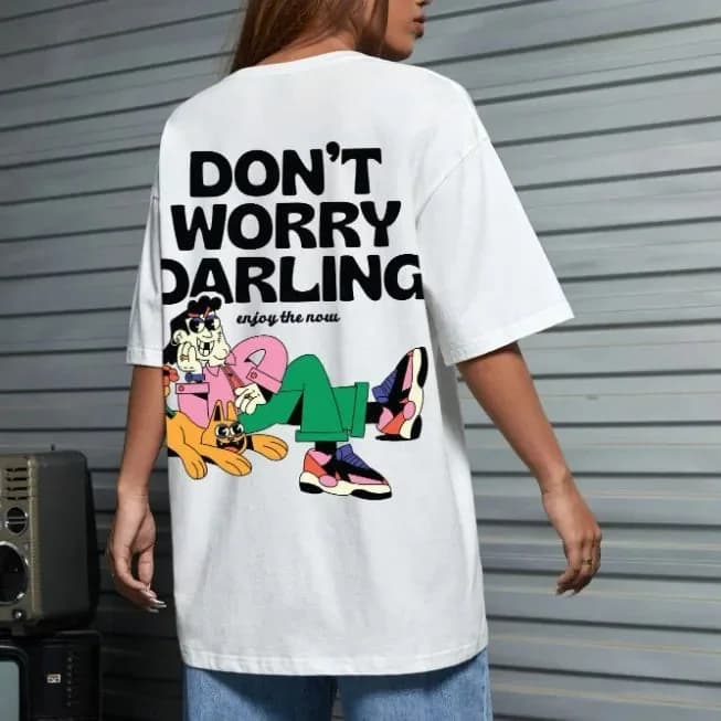 Miniatura 4 de Camiseta Rabisco Darling Casual T Shirt Tumblr Enjoy The New