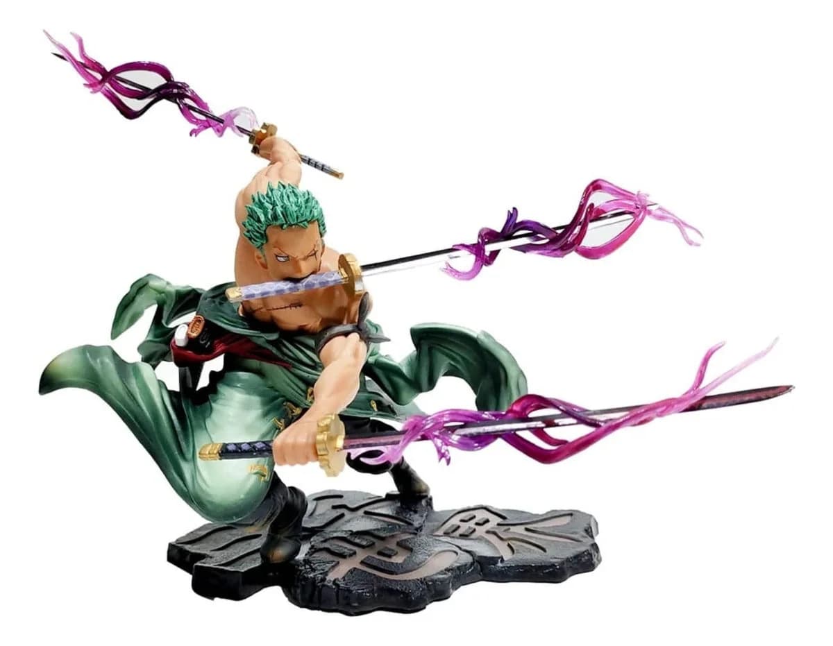 Miniatura 5 de Roronoa Zoro Action Figure One Piece Três Laminas