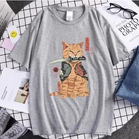 Miniatura 1 de Camiseta - Unissex Gatinho Katana