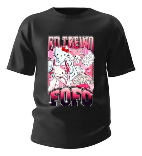 Imagem de Camiseta Eu Treino Fofo Hello Kitty Academia