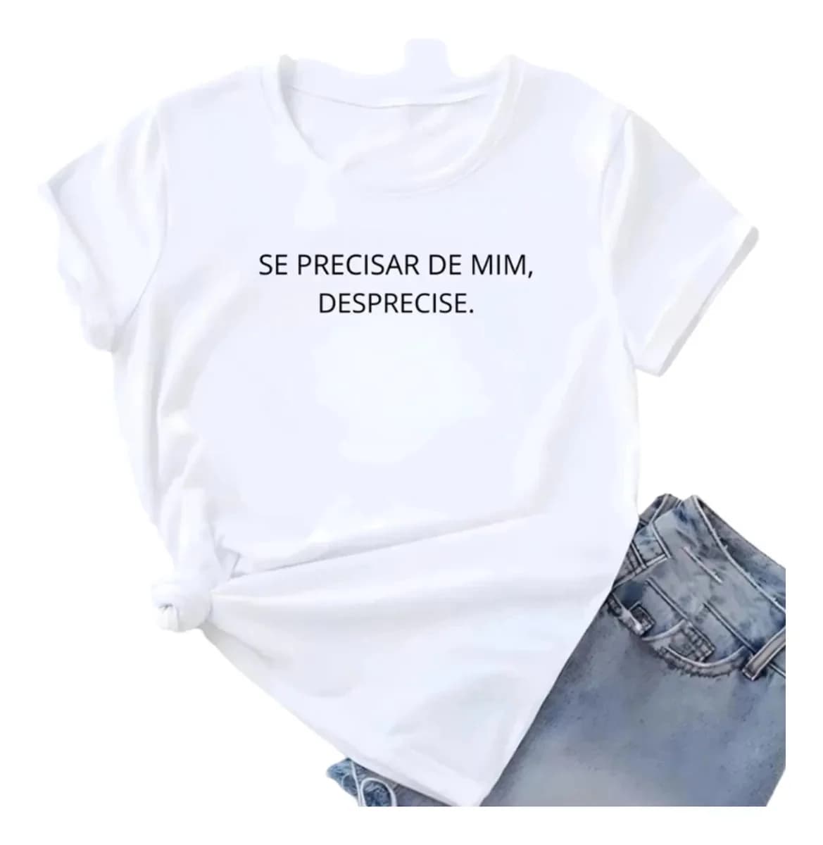 Miniatura 2 de Camiseta Feminina 100% Algodão Estampada Frases Tendencia