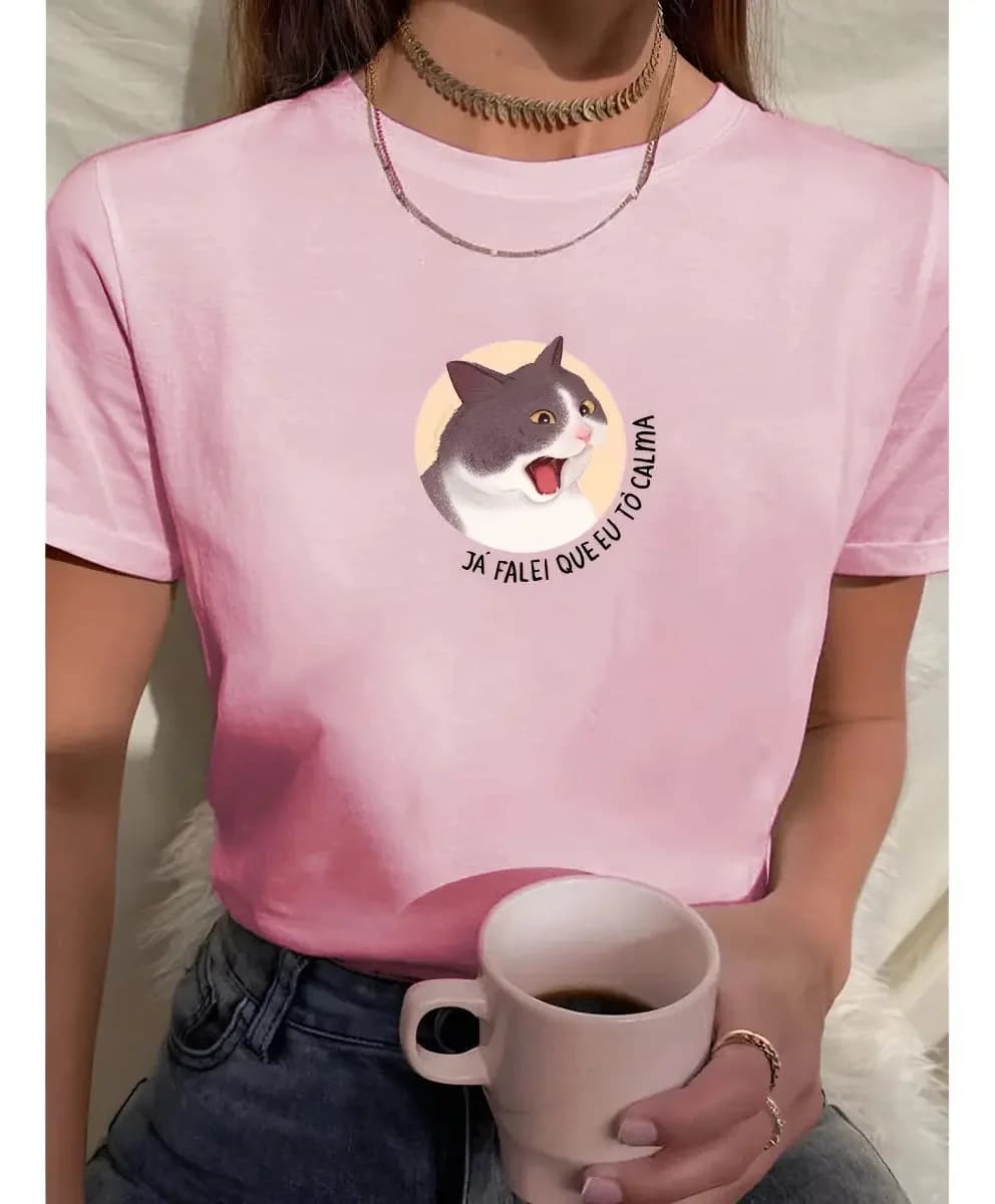 Miniatura 2 de Camiseta Feminina Babylook Gatinho