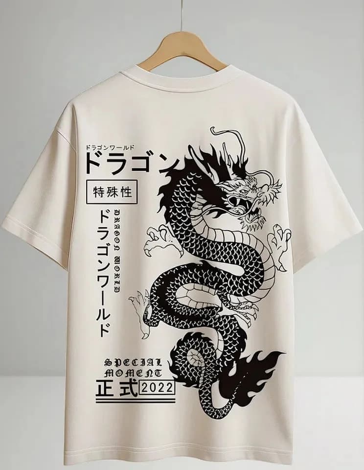 Miniatura 2 de Oversized Masculina Streetwear Dragão