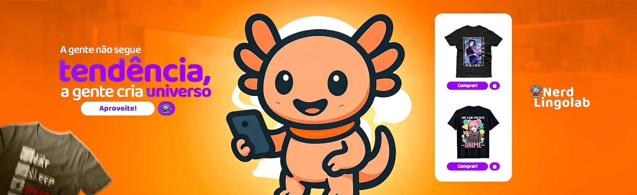 Banner NerdLingoLab de frete e campanha